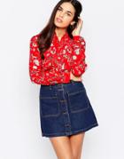 Warehouse Floral Print Blouse - Red Print