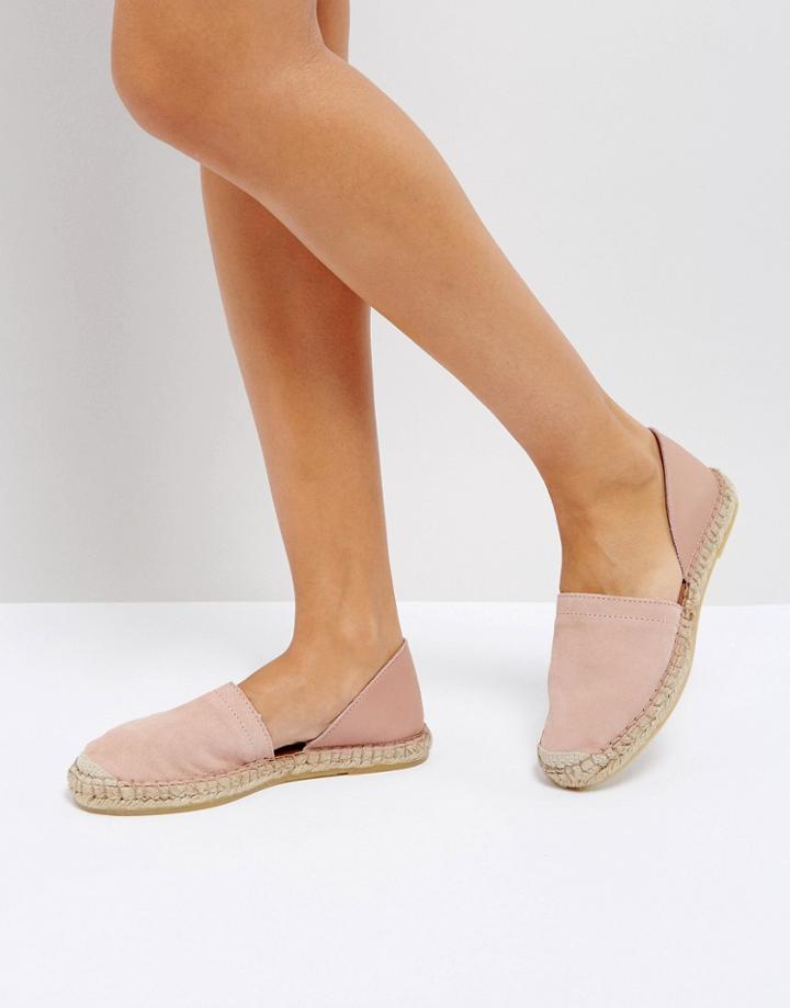 Pieces Leather Espadrilles - Pink