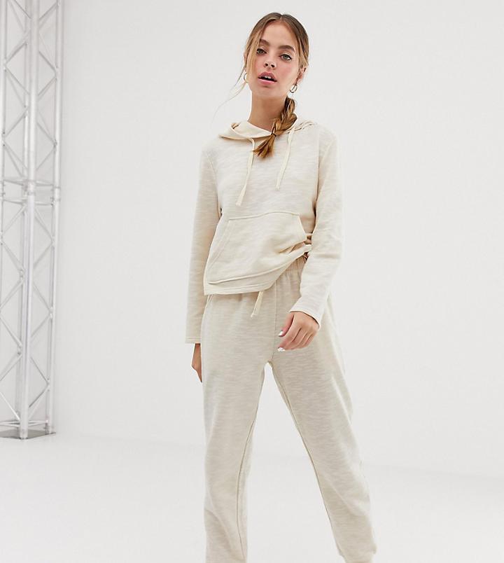 Asos Design Petite Hoodie & Jogger Set-cream