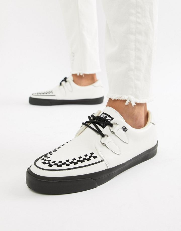 T.u.k Vlk Creeper Plimsolls In White Leather - White