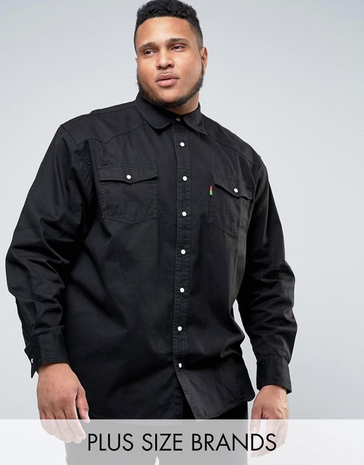 Duke Plus Western Denim Shirt In Black - Black