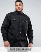 Duke Plus Western Denim Shirt In Black - Black
