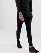 Hermano Skinny Sweatpants With Side Taping - Black
