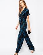 Selected Macy Jumpsuit In Marble Print - Print Combo