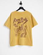 Vintage Supply T-shirt In Light Brown With Book Print