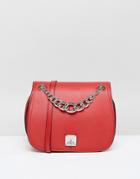 Fiorelli Red Saddle Bag With Chain Detail - Red