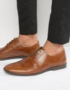 Red Tape Brogue Shoes In Tan Leather - Tan