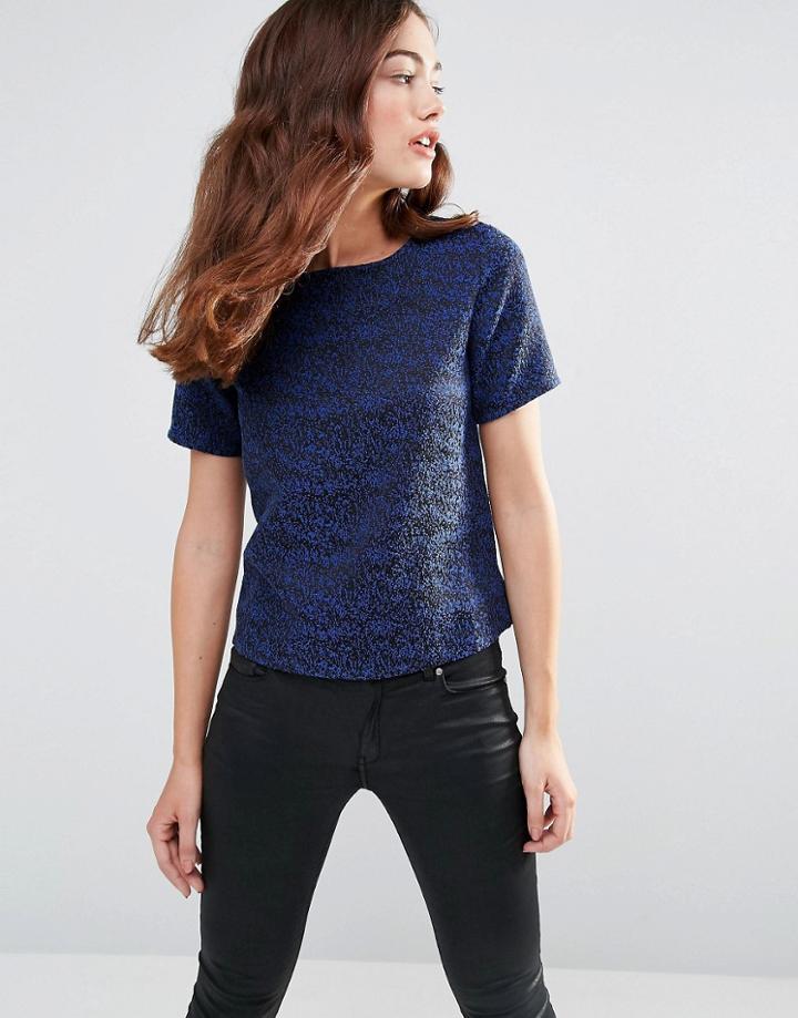 Sugarhill Boutique Millie Sketchy Jacquard Top - Black