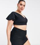 Asos Design Curve Mix And Match Skirted Bikini Bottom In Black
