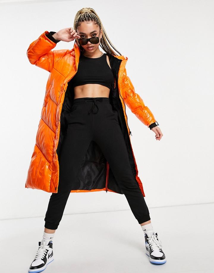 Na-kd Faux Fur Coat In Orange-multi