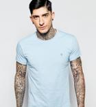 Farah T-shirt With F Logo In Slim Fit In Bluebell - Blue