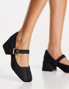 Asos Design Sadie Mary Jane Block Heels In Black