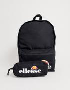 Ellesse Rolby Logo Backpack With Pencil Case In Black - Black