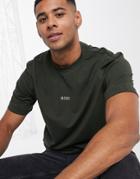 Boss Tchup Contrast Logo T-shirt In Khaki-green