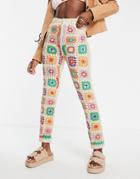 Free People Crochet Zuri Mom Jeans In Crochet Denim-white