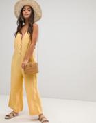 Rhythm Amalfi Linen Jumpsuit In Yellow - Yellow