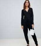 Micha Lounge Jumpsuit With Wrap Front - Black