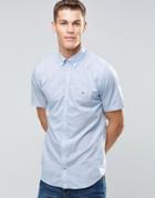 Tommy Hilfiger Shirt In Blue Poplin Short Sleeves In Regular Fit - Shirt Blue