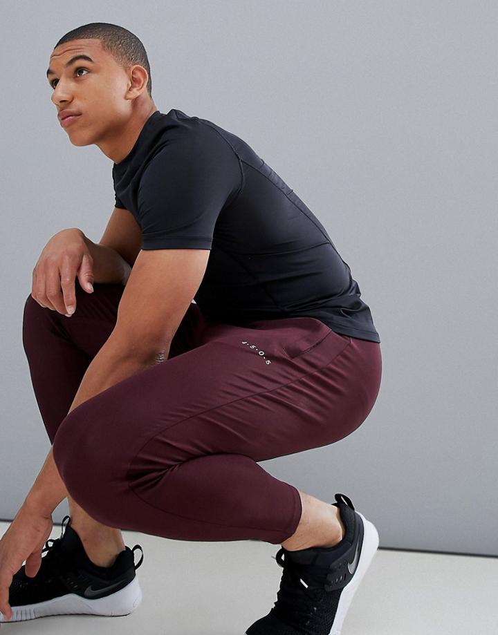 Asos 4505 Super Skinny Training Jogger In Burgundy - Red