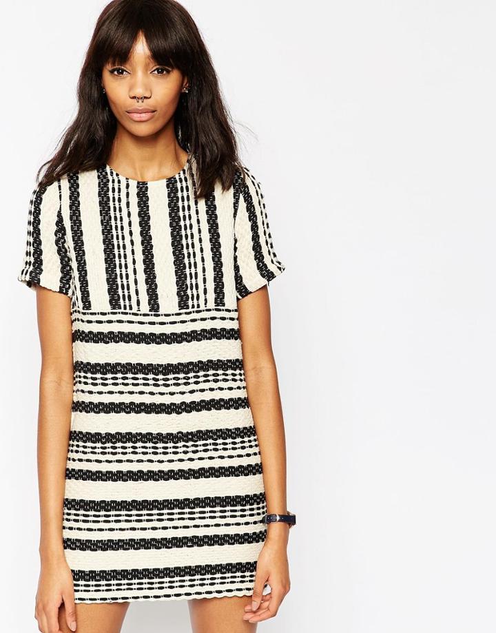 Asos Stripe Natural Fibre Dress - Multi