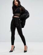 Asos Legging With Corset Lace Up Detail - Black