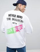 Asos Oversized Sweatshirt With Sex Pistols Print - White