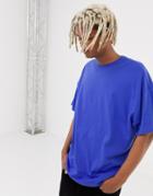 Asos Design Organic Oversized Fit T-shirt With Crew Neck In Blue