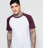 Farah T-shirt With Contrast Raglan Sleeves Slim Fit Exclusive - Red