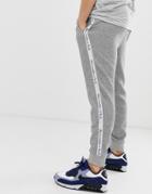 Abercrombie & Fitch Logo Side Tape Cuffed Sweatpants In Mid Gray