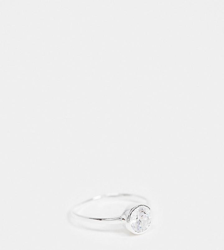 Kingsley Ryan Ring With Clear Stone In Sterling Silver