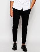 Asos Skinny Joggers With Button Fly Detail - Black1