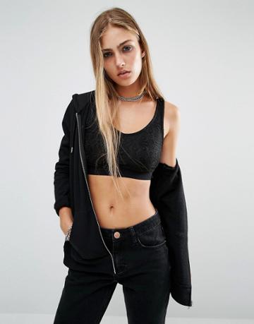 Rock & Religion Rochelle Lace Crop Top - Black