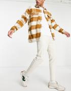 Asos Design Tapered Sweatpants In Beige Waffle - Part Of A Set-neutral