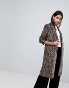 Helene Berman Leopard Print College Coat - Brown