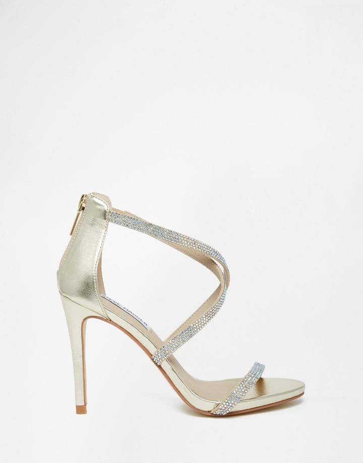 Steve Madden Fizz Gold Embellished Heeled Sandals - Gold