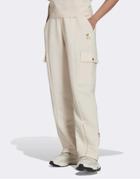 Adidas Originals Cargo Pants In Off White With Gold Logo