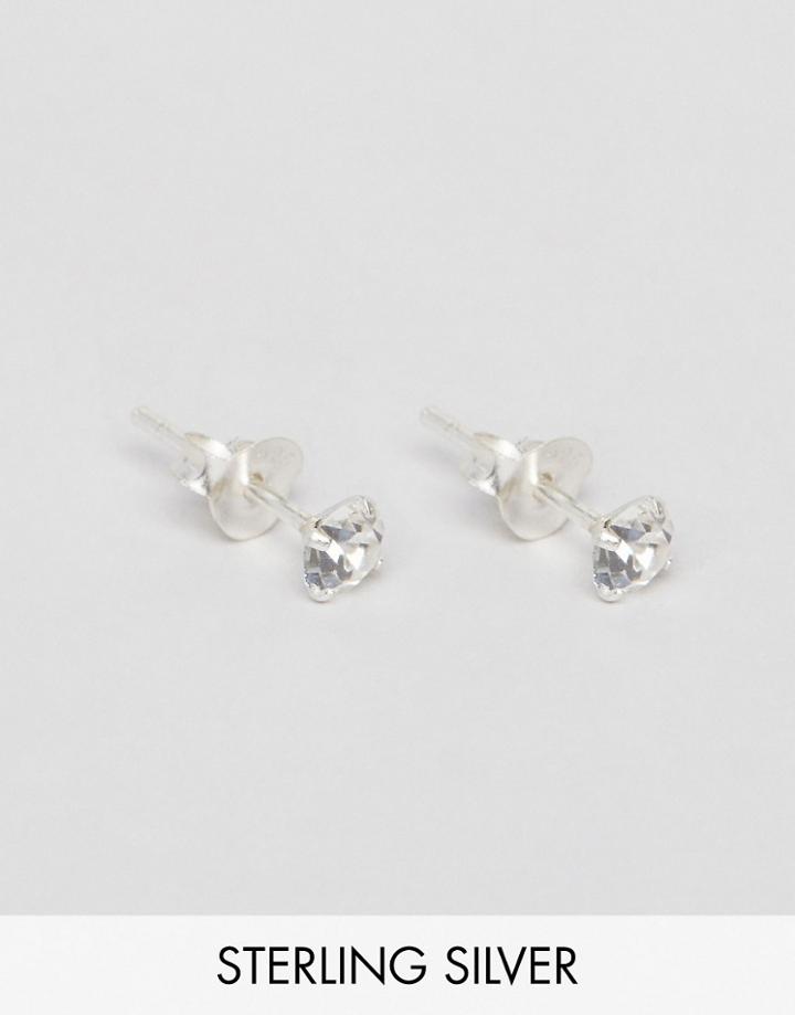 Reclaimed Vintage Inspired Earrings In Silver Crystal - Silver