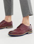 Silver Street Leather Chunky Lace Up Shoe In Burgundy-red