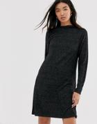 Only Long Sleeve Knitted Mini Dress-gray