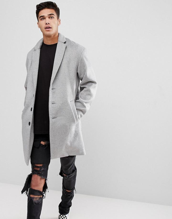 Stradivarius Double Sided Drop Shoulder Coat In Gray - Green