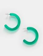 South Beach Green Resin Hoop Earrings
