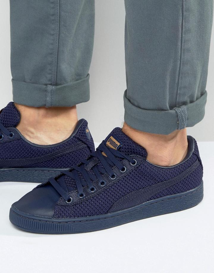 Puma Basket Tech Sneakers In Blue 36316301 - Blue