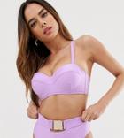 Wolf & Whistle Fuller Bust Exclusive Underwired Bandeau In Lavender-purple