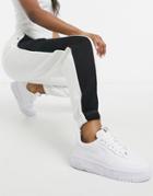 New Look Half Leg Color Block Sweatpants In Mono Black