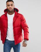 Puffa Padded Hooded Coat - Red