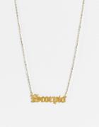 Designb London Scorpio Star Sign Stainless Steel Necklace In Gold