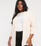 Asos Design Curve Easy Relaxed Blazer In Textured Jersey - Pink