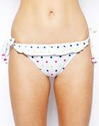 Marie Meili Sandy Spot Side Tie Bikini Bottoms - White Spot