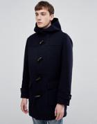 Selected Homme Recycled Wool Duffle Coat With Teddy Lining - Navy