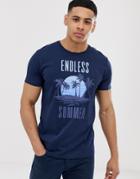 Esprit T-shirt With Endless Summer Print-navy